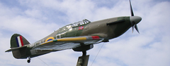 Haker Hurricane replica in front of the Norwegian Aviation Museum.