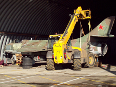 Hunter XG194. This aircraft is about to undergo refurbishment to static display condition. It belonged to 111 Sqn RAF Wattisham and was the lead aircraft in the 1958 22 loop. 